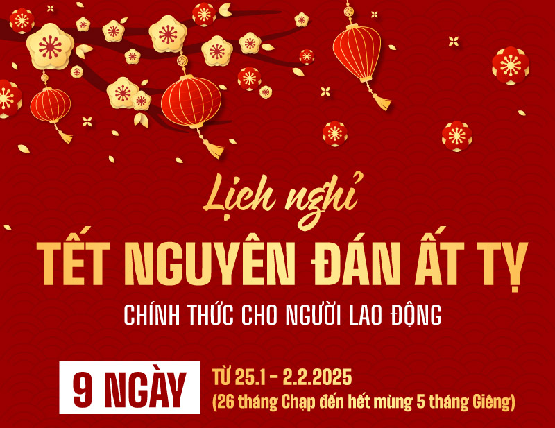 Lịch nghỉ tết nguyên đán 2025