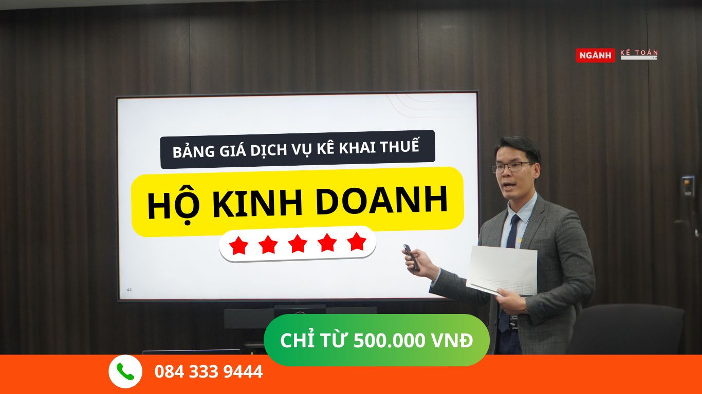 Bảng giá kê khai thuế hộ kinh doanh